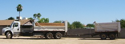 Dump Truck with Pup Trailer